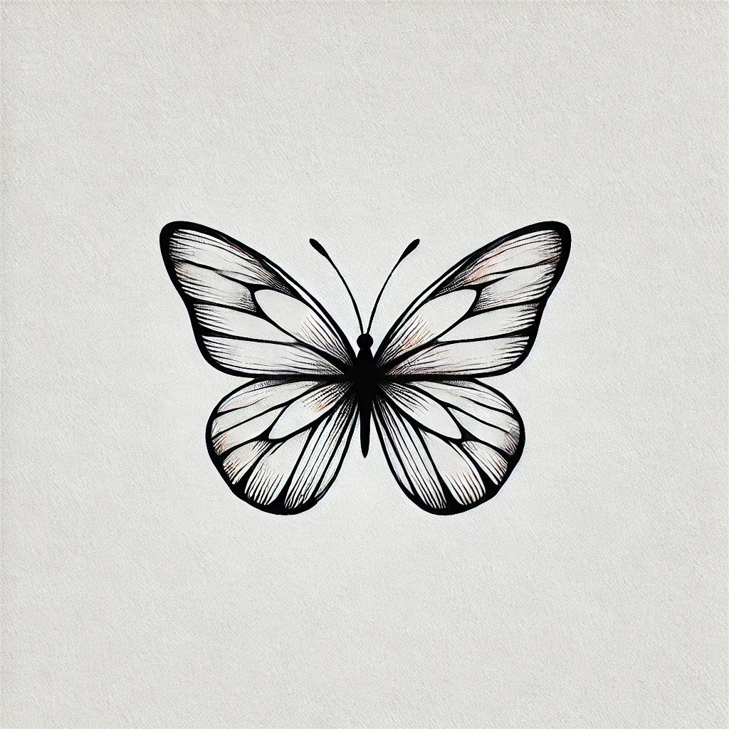 Minimalistisches Schmetterling Tattoo Design KI